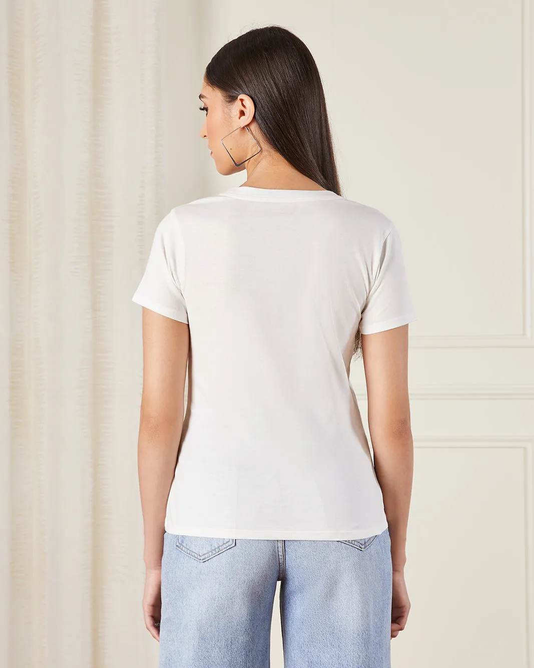 Women White Printed T-Shirt sold by Redtag product image thumbnail 3