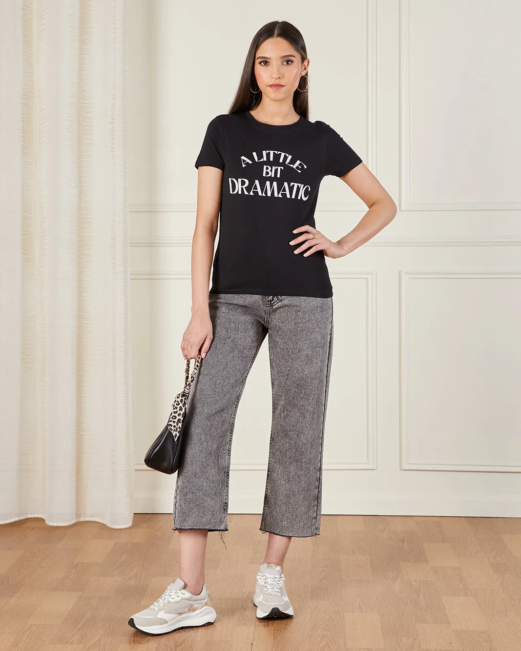 Women Black Printed T-Shirt sold by Redtag product image thumbnail 2