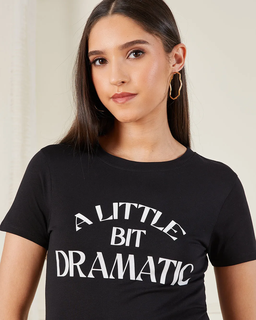 Women Black Printed T-Shirt sold by Redtag product image thumbnail 4