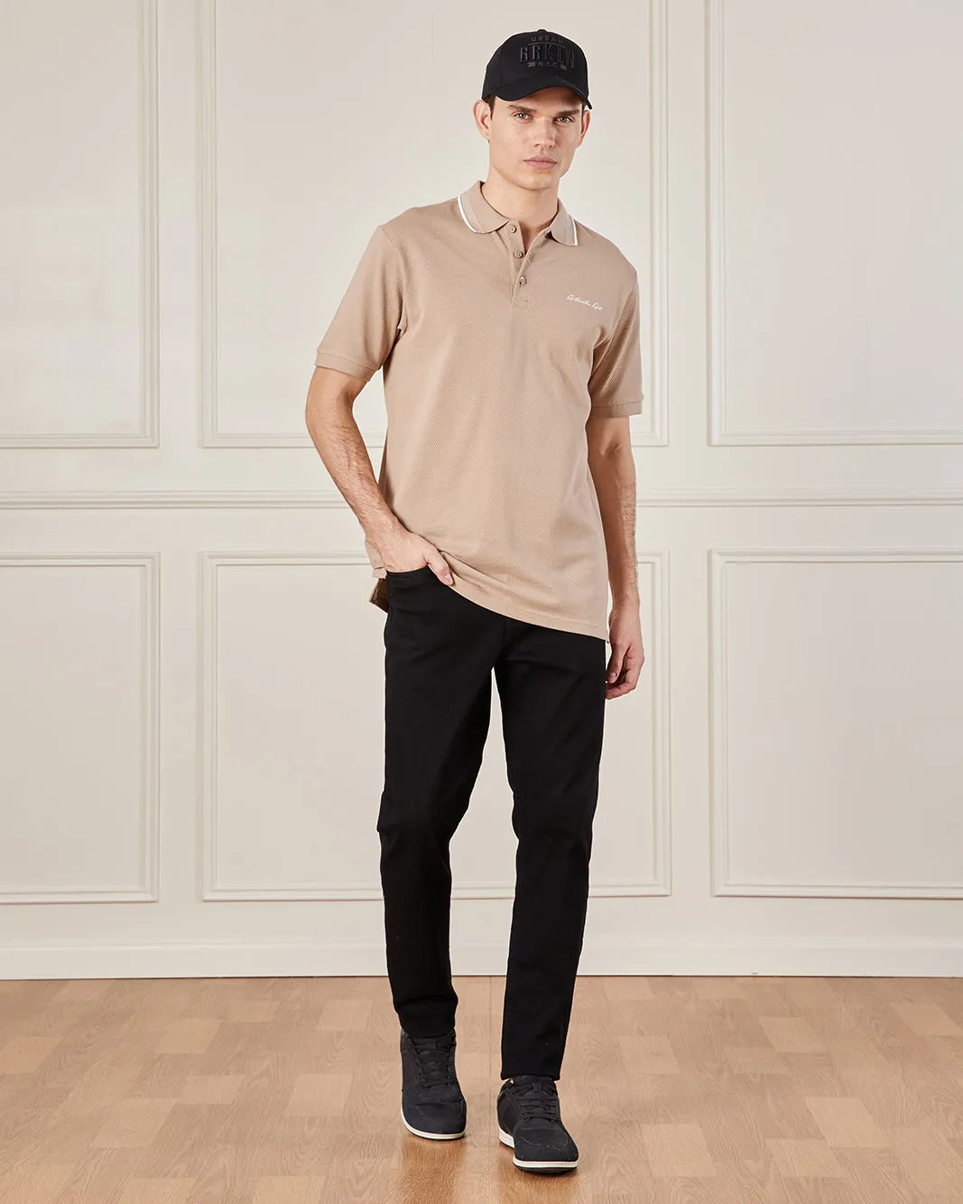 Men Beige Polo Shirt sold by Redtag product image thumbnail 2
