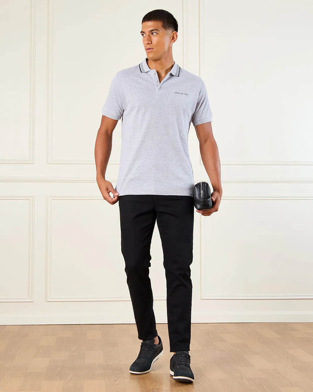Men Grey Polo Shirt sold by Redtag product image thumbnail 2