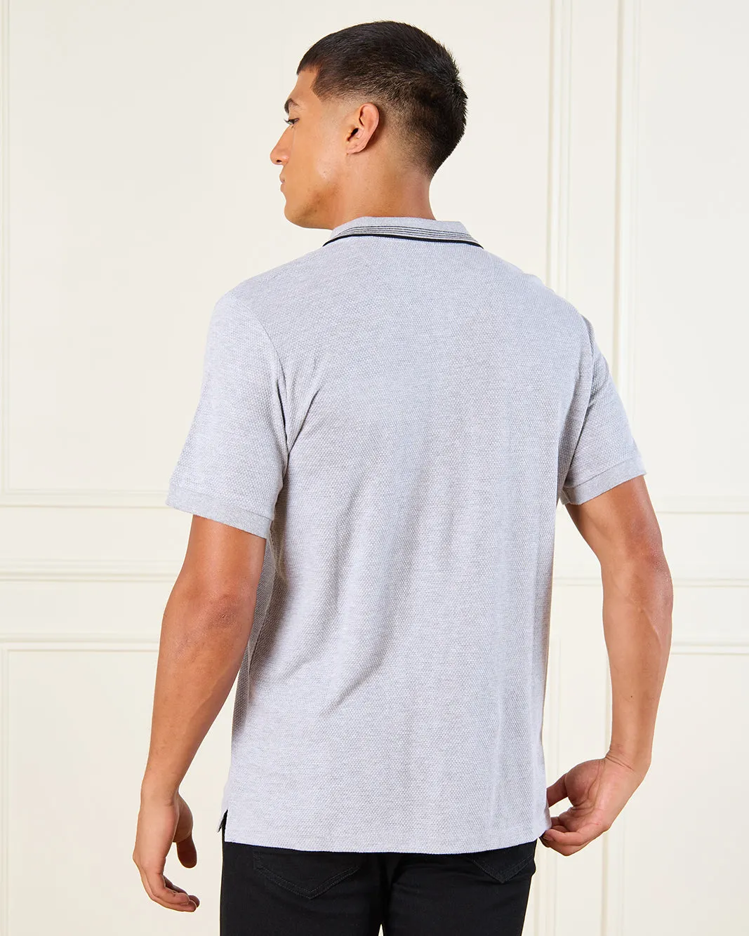 Men Grey Polo Shirt sold by Redtag product image thumbnail 3