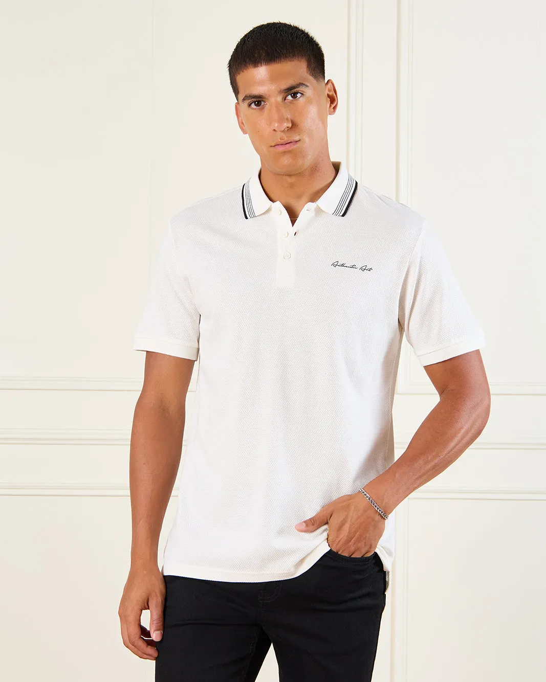 Men White Polo Shirt sold by Redtag