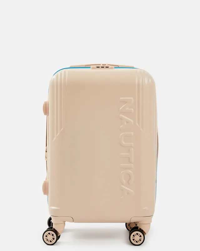 Nautica Beige 360 Spin Trolley Luggage 20 Inch sold by Redtag