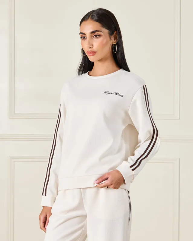 Women Ivory Embellished Sweatshirt sold by Redtag