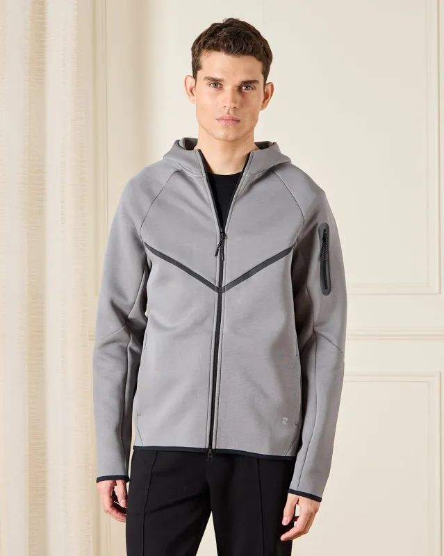 Men Grey Hooded Sports Sweatshirt sold by Redtag