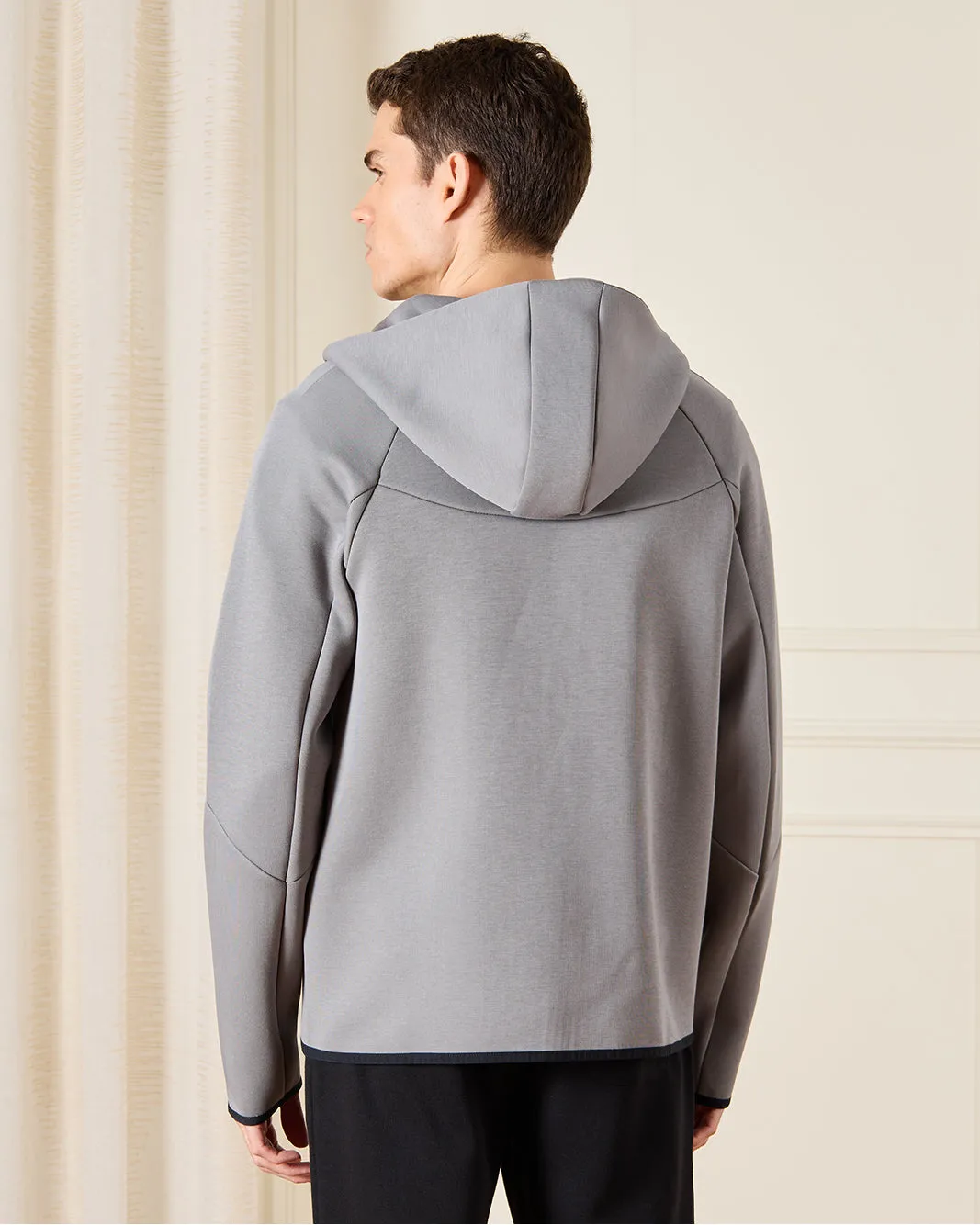 Men Grey Hooded Sports Sweatshirt sold by Redtag product image thumbnail 3
