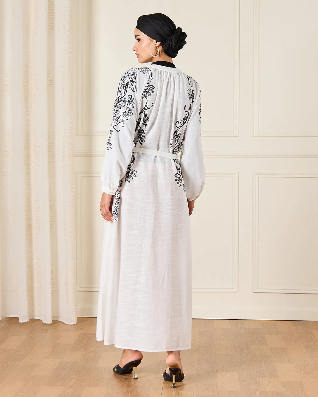 Women White Shoulder Print Kaftan Dress sold by Redtag product image thumbnail 3