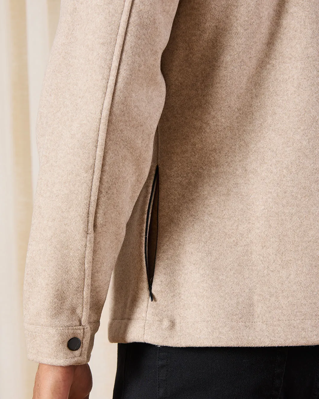 Men Beige Melton Jacket sold by Redtag product image thumbnail 5