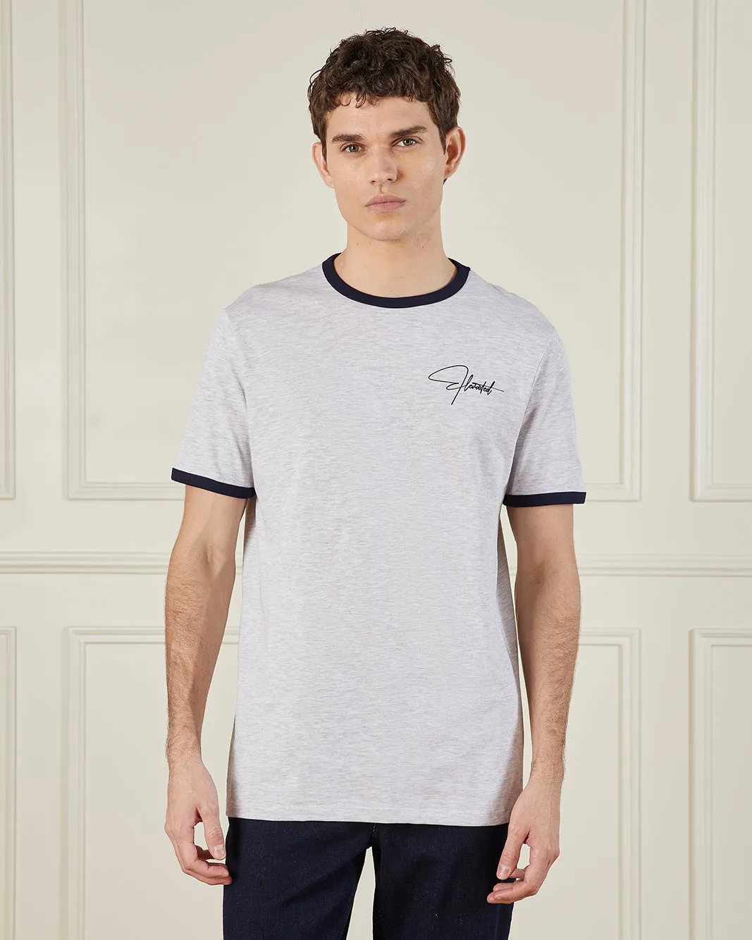 Men Grey Basic Graphic T-Shirt sold by Redtag