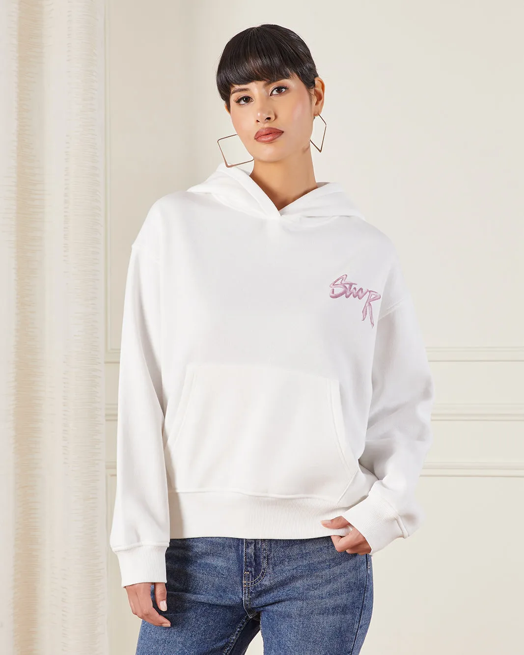 Women Pink Hooded Sweatshirt sold by Redtag