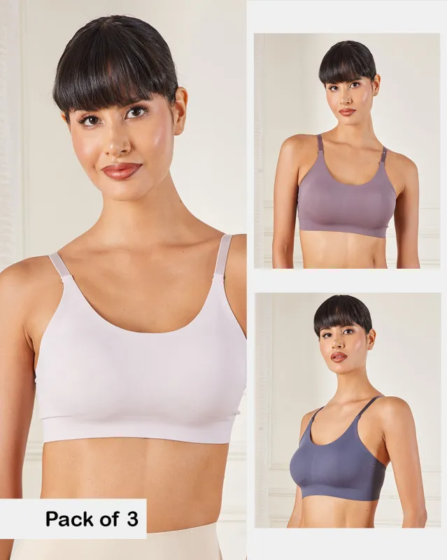 Women Assorted Seamless Comfort Bra Set (Pack of 3) sold by Redtag