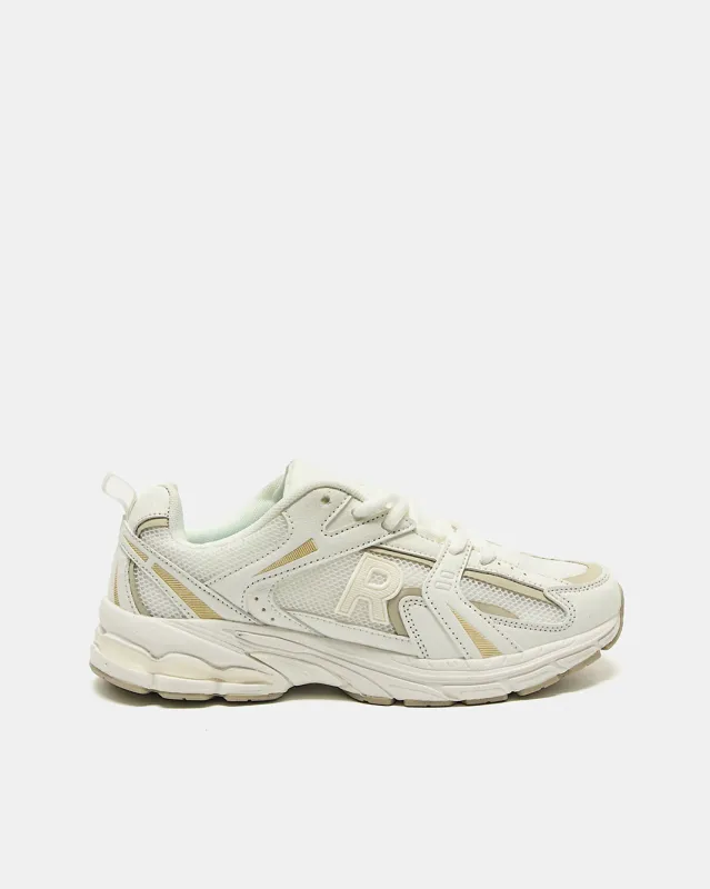 Women White Lace-Up Trainer With Textured Finish sold by Redtag