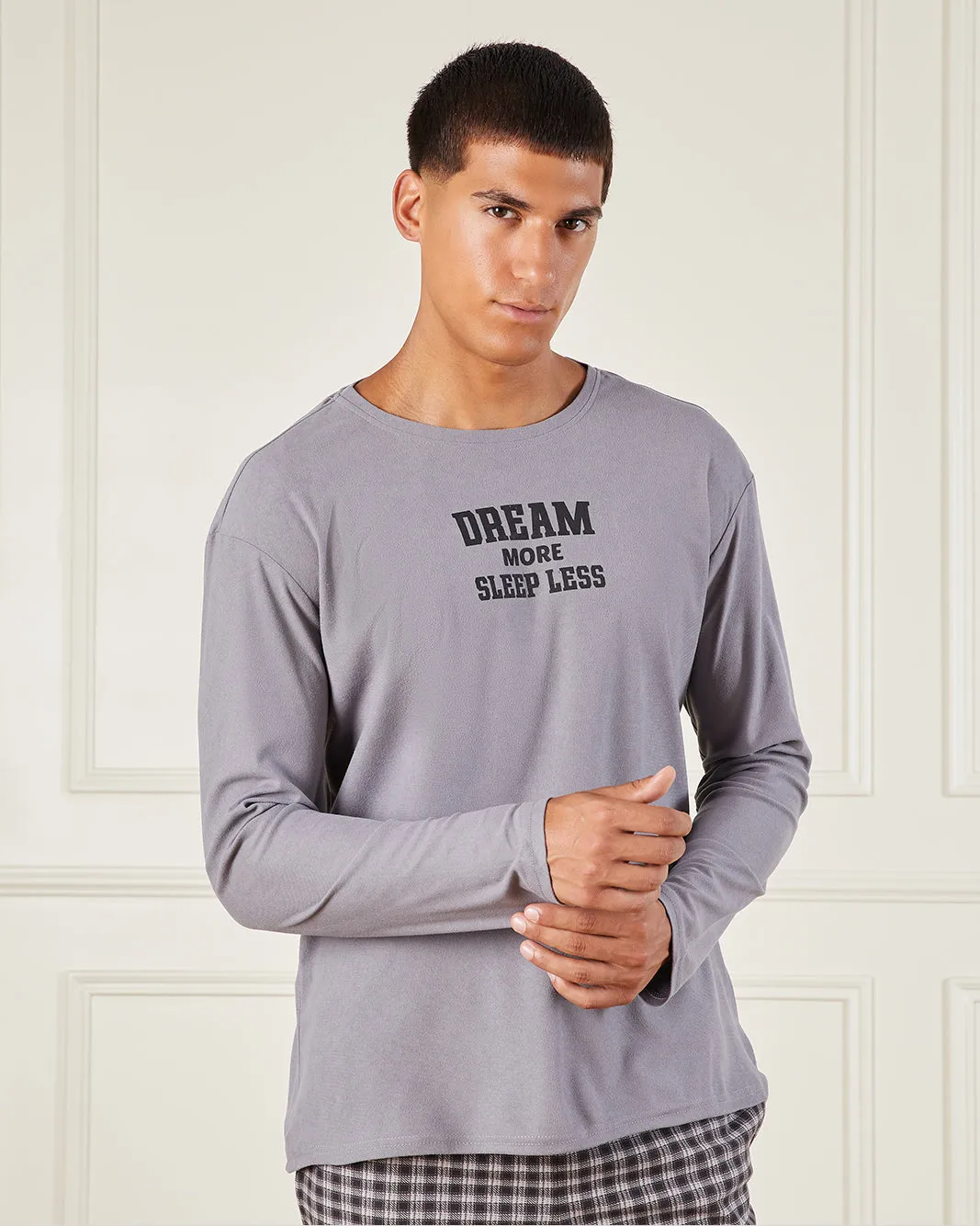 Men Grey Checkered Pyjama Set (2 Piece) sold by Redtag product image thumbnail 2