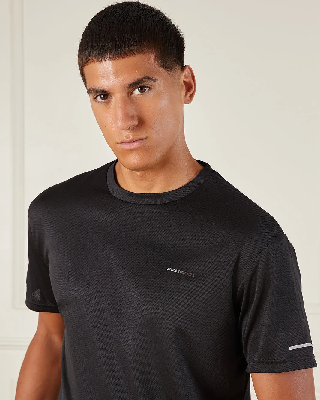 Men Black Printed Active T-Shirt sold by Redtag product image thumbnail 4