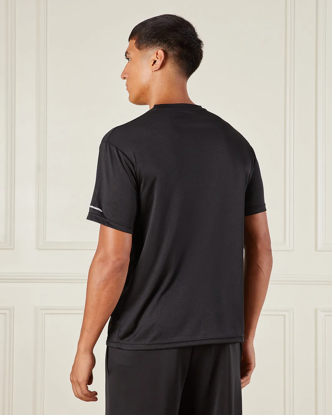 Men Black Printed Active T-Shirt sold by Redtag product image thumbnail 3