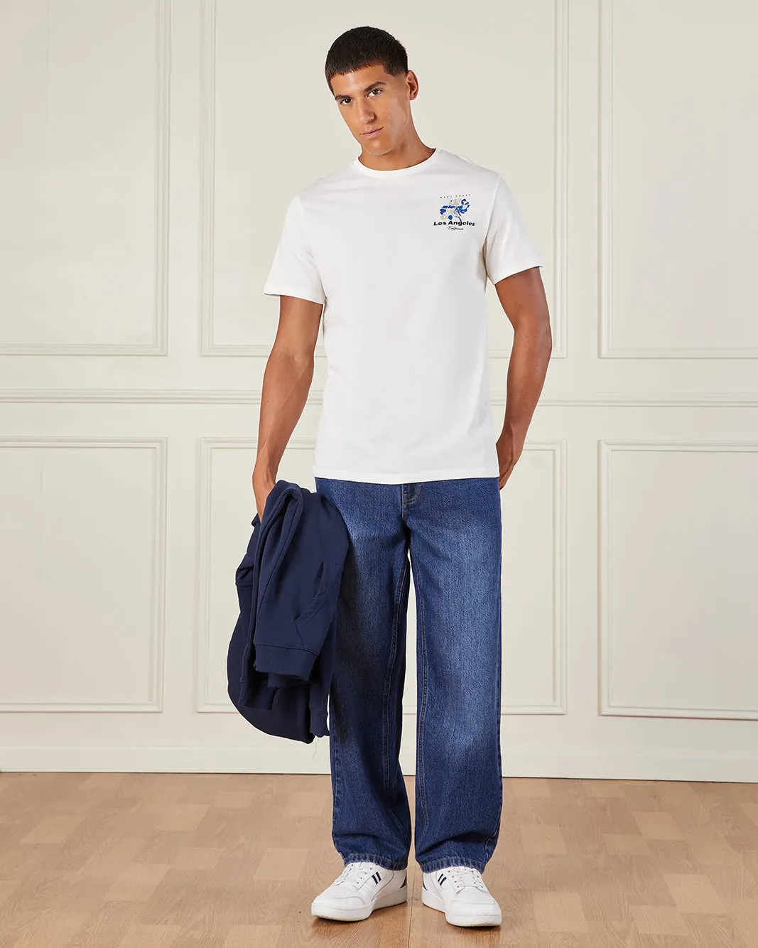 Men White Printed T-Shirt sold by Redtag product image thumbnail 3