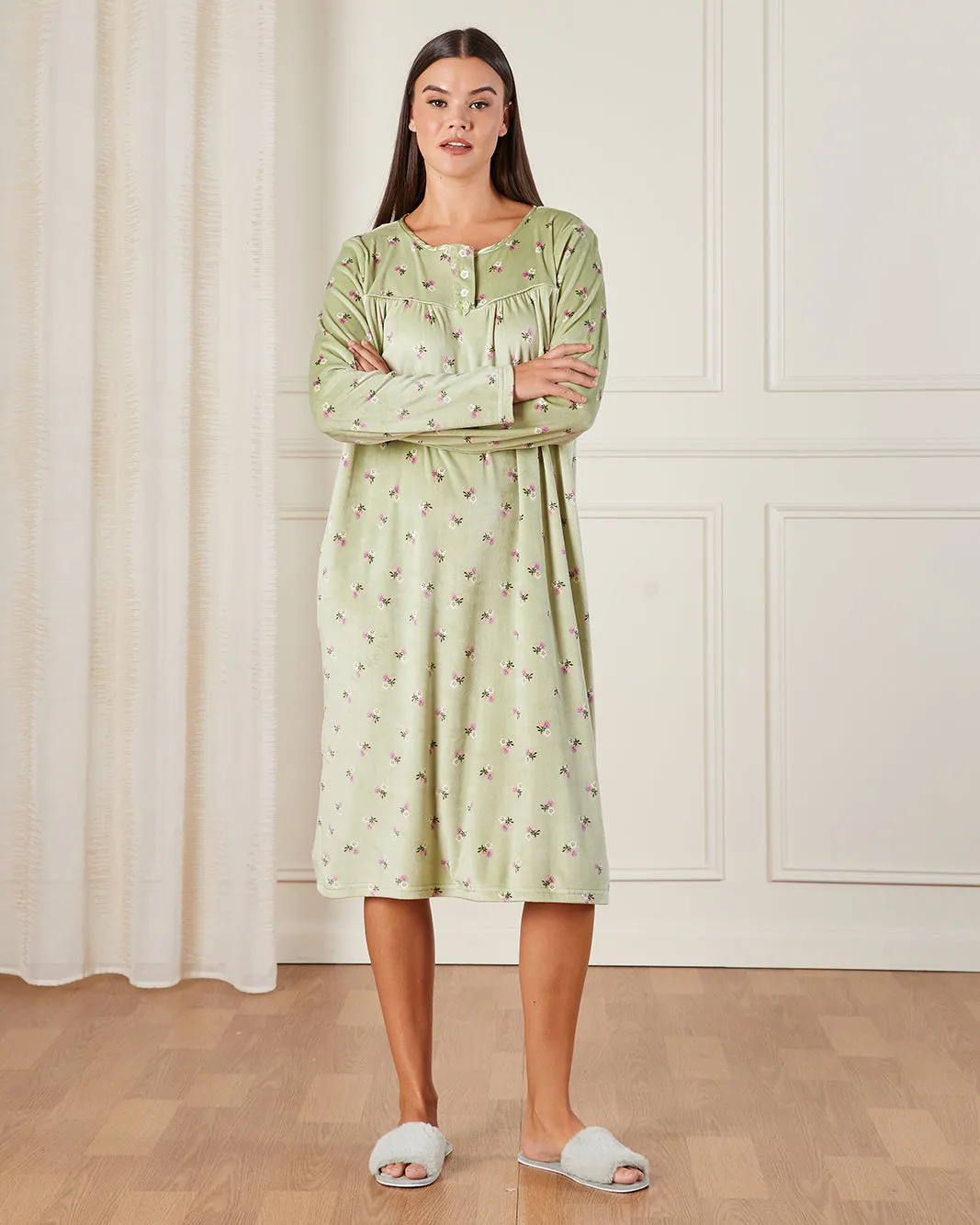 Women Green Floral Print Nightgown sold by Redtag product image thumbnail 4