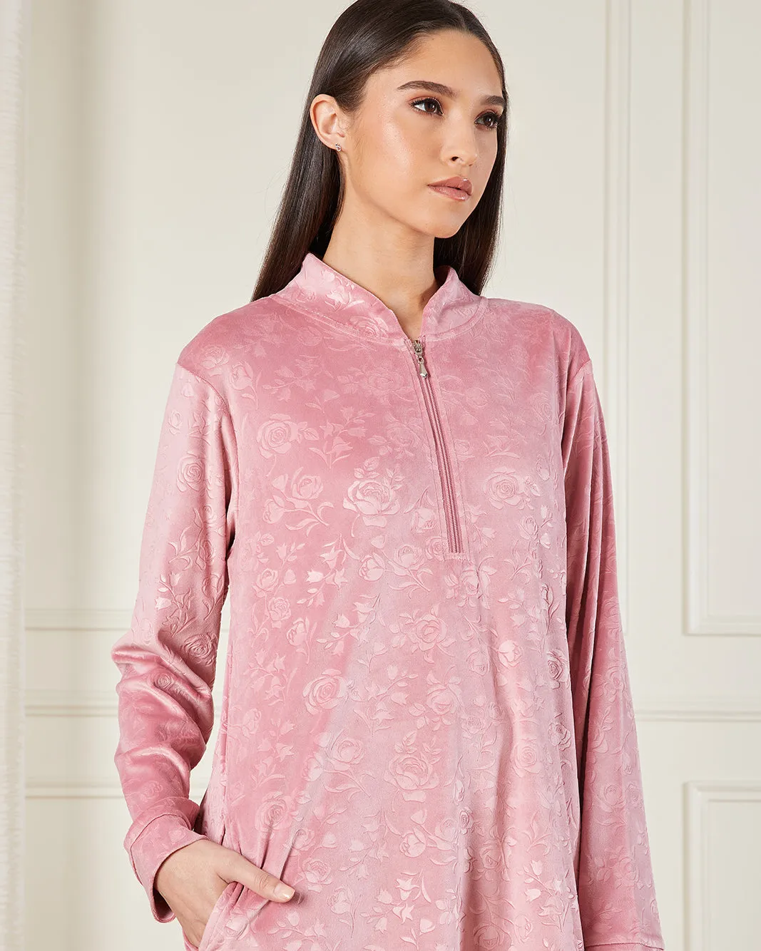 Women Floral Print Zipper Nightgown sold by Redtag product image thumbnail 4