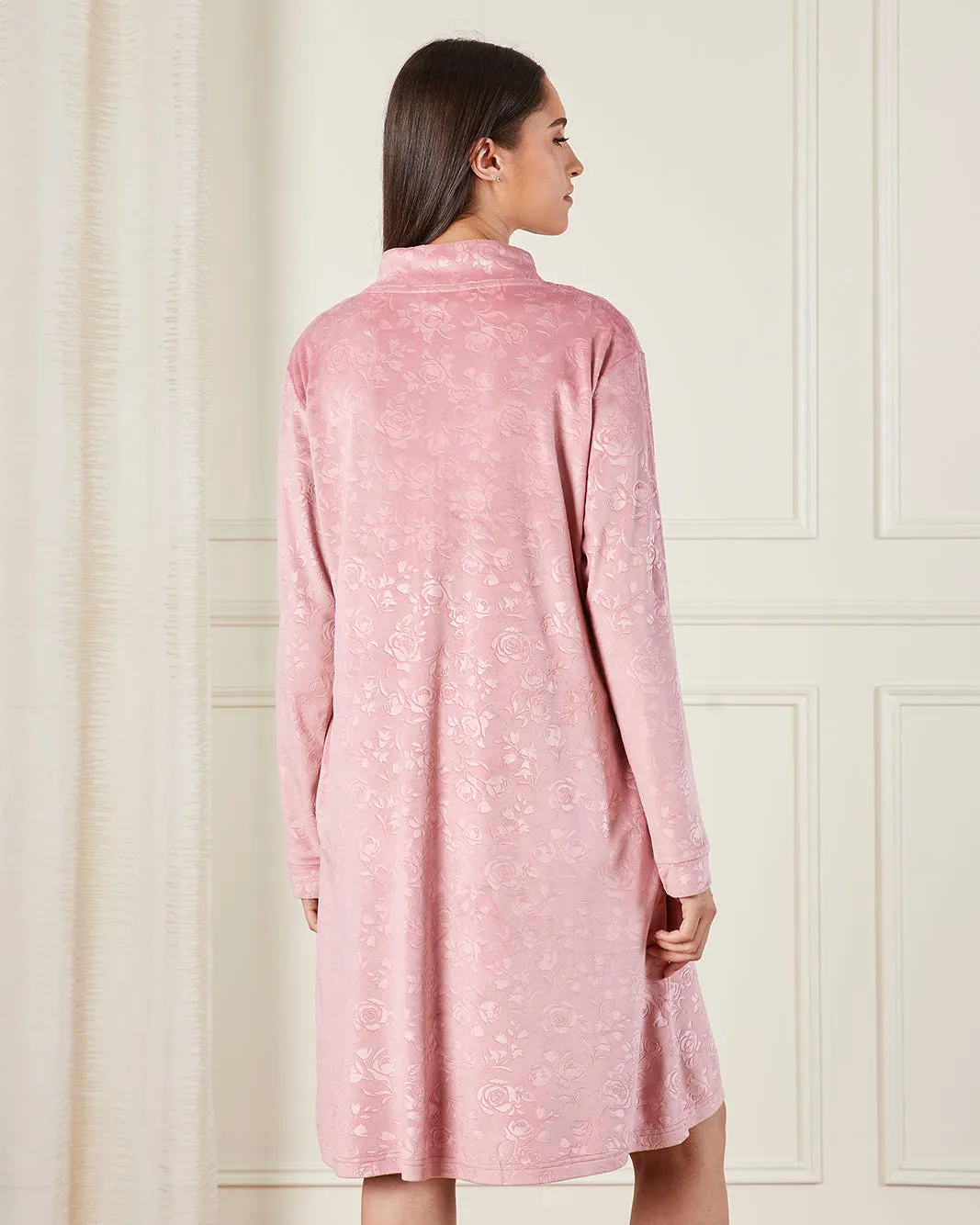 Women Floral Print Zipper Nightgown sold by Redtag product image thumbnail 3