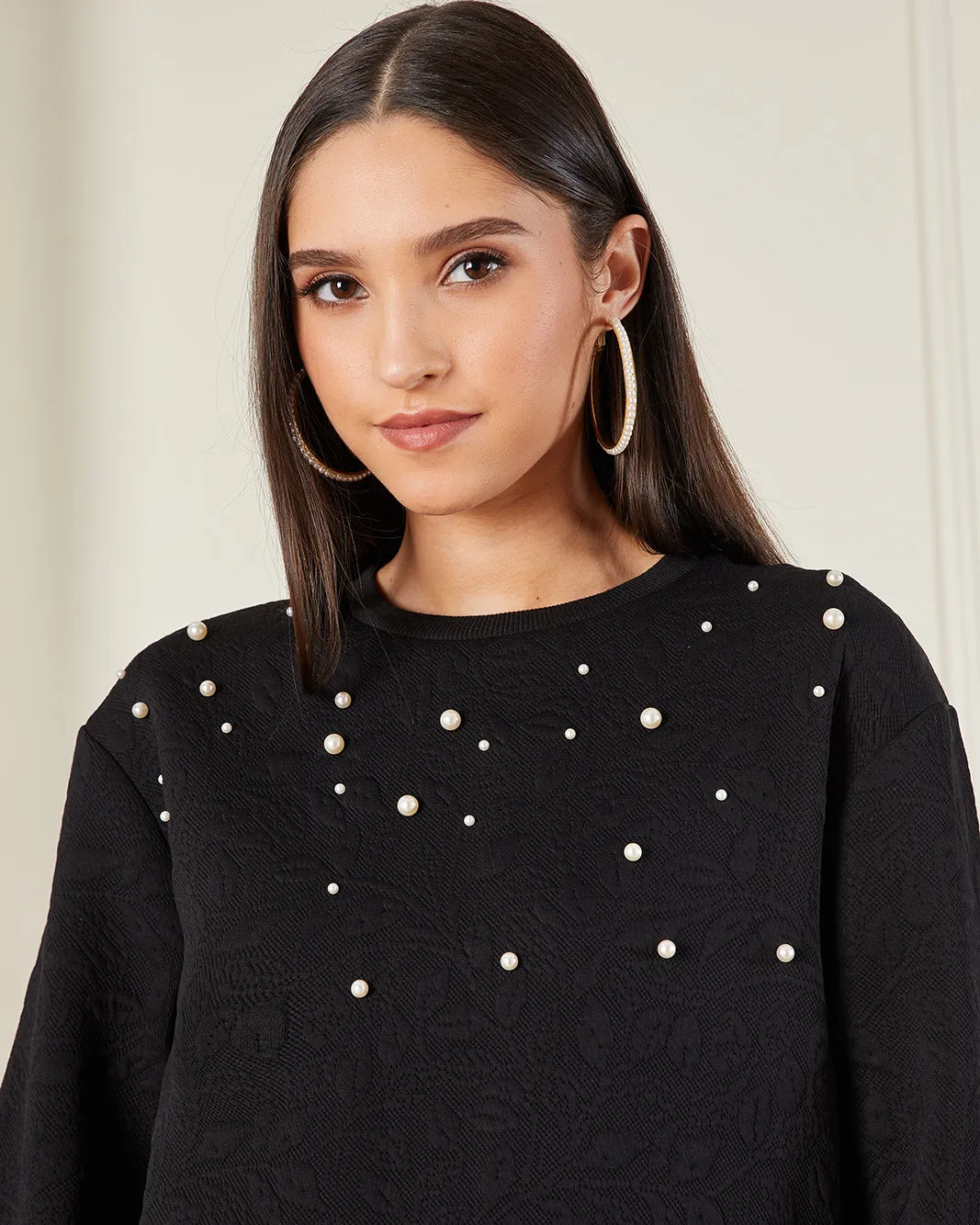 Women Black Pearl Sweatshirt sold by Redtag product image thumbnail 4