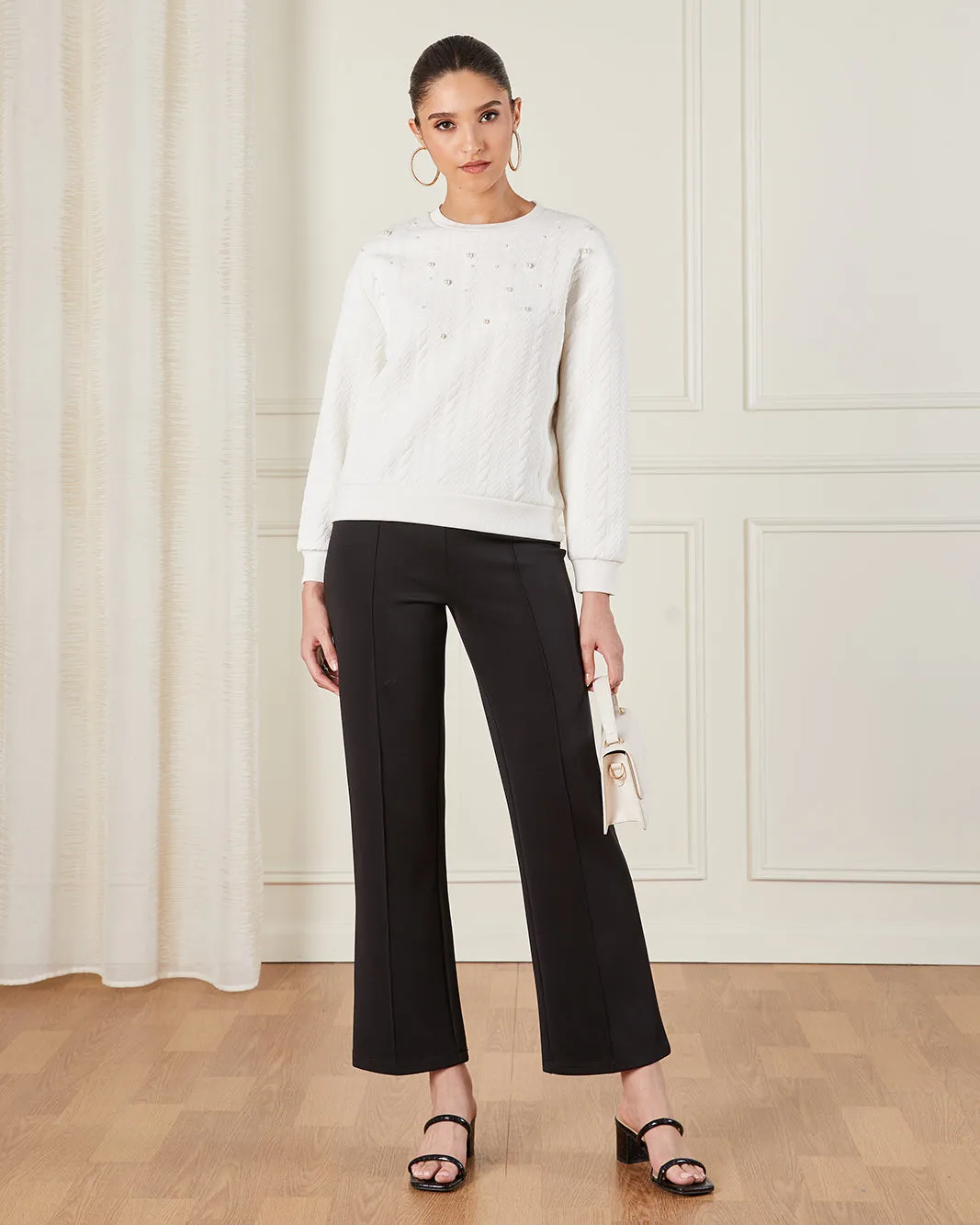 Women Ivory Embellished Sweatshirt sold by Redtag product image thumbnail 2