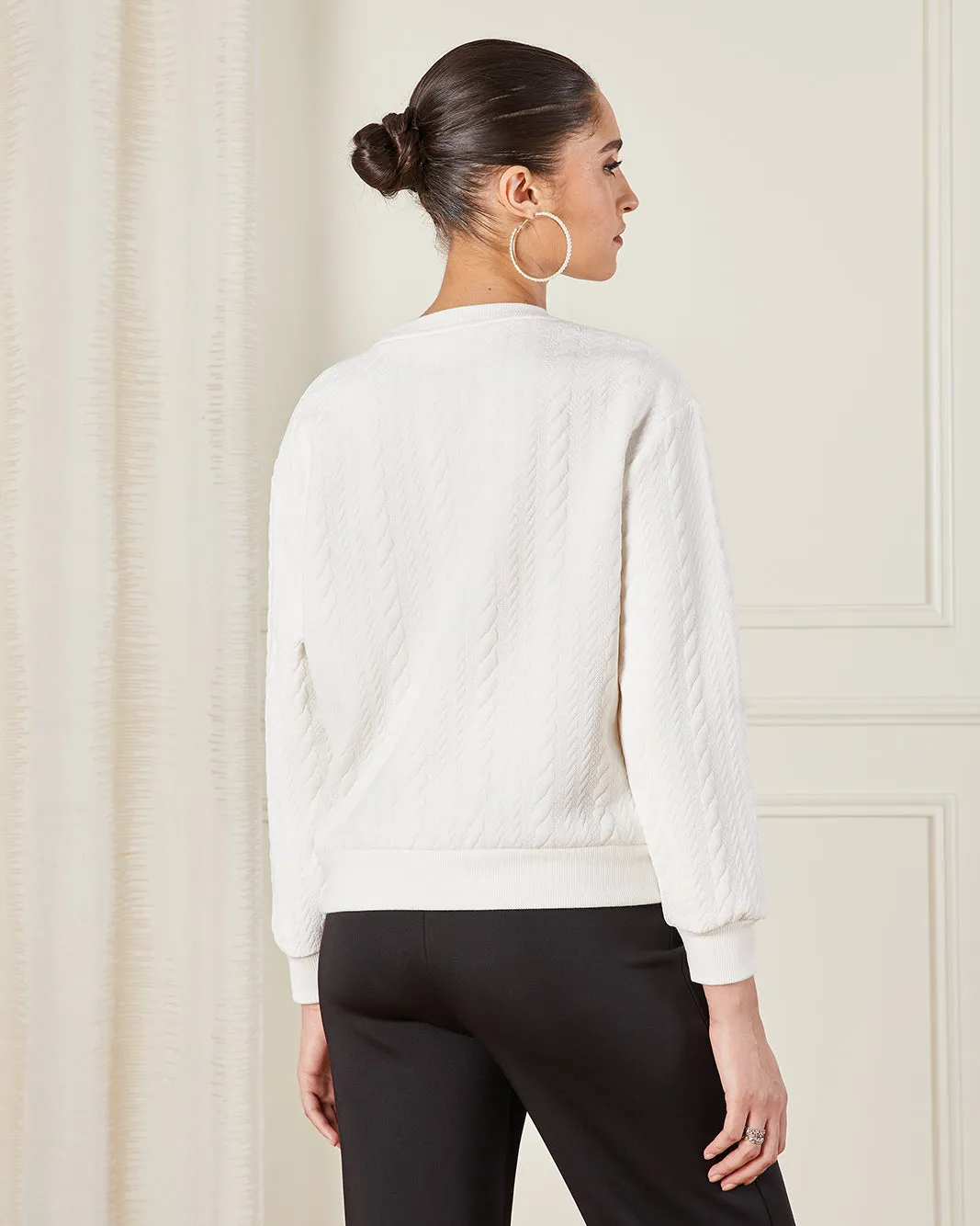 Women Ivory Embellished Sweatshirt sold by Redtag product image thumbnail 3