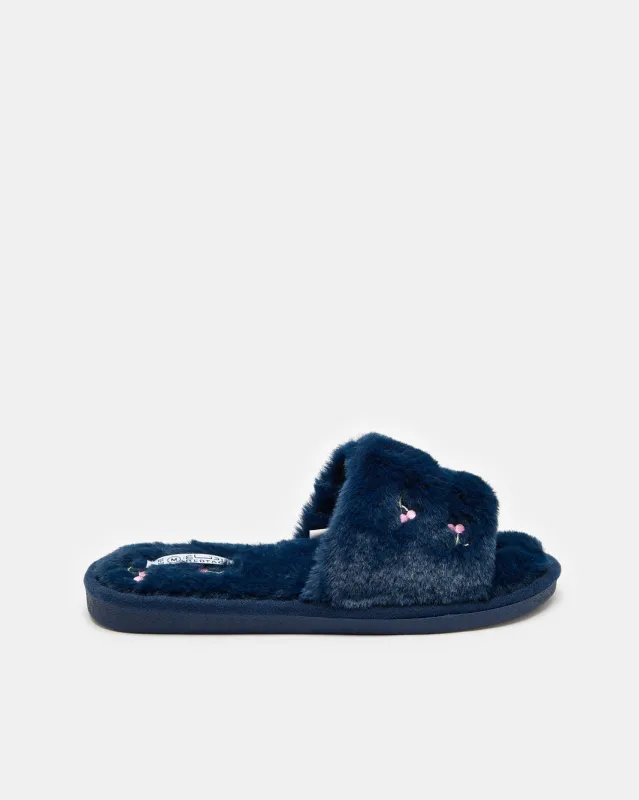 Women Navy Embroidered Slipper sold by Redtag