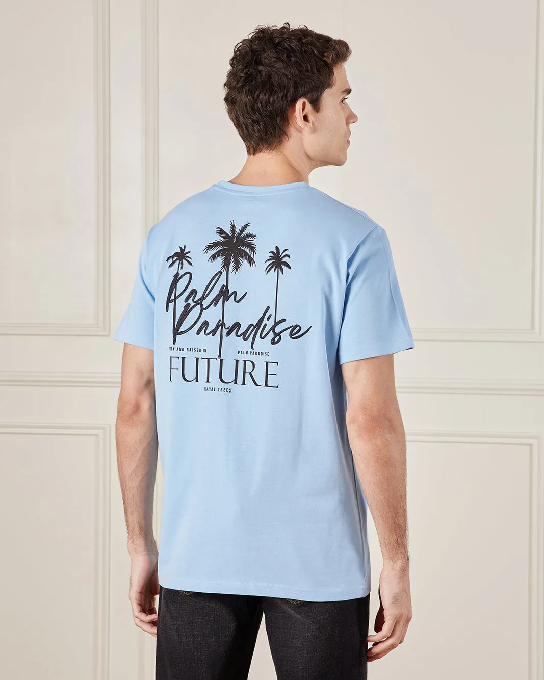 Men Blue Graphic T-Shirt sold by Redtag product image thumbnail 3