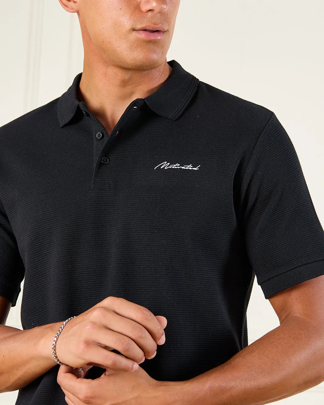 Men Black Polo Shirt sold by Redtag product image thumbnail 4