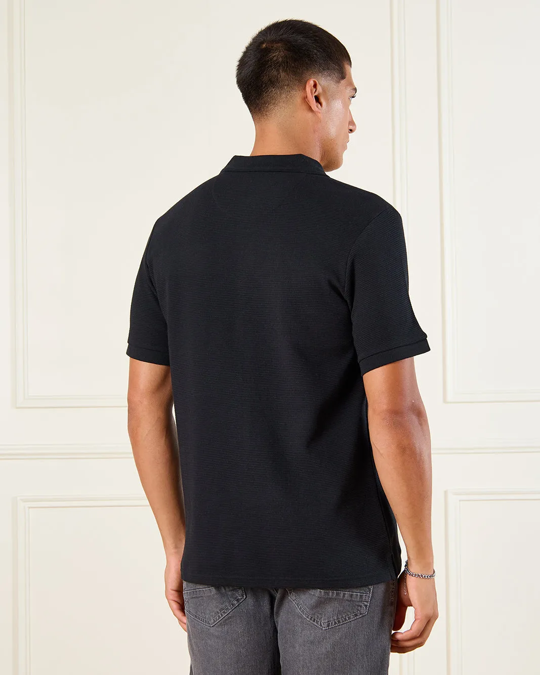Men Black Polo Shirt sold by Redtag product image thumbnail 3