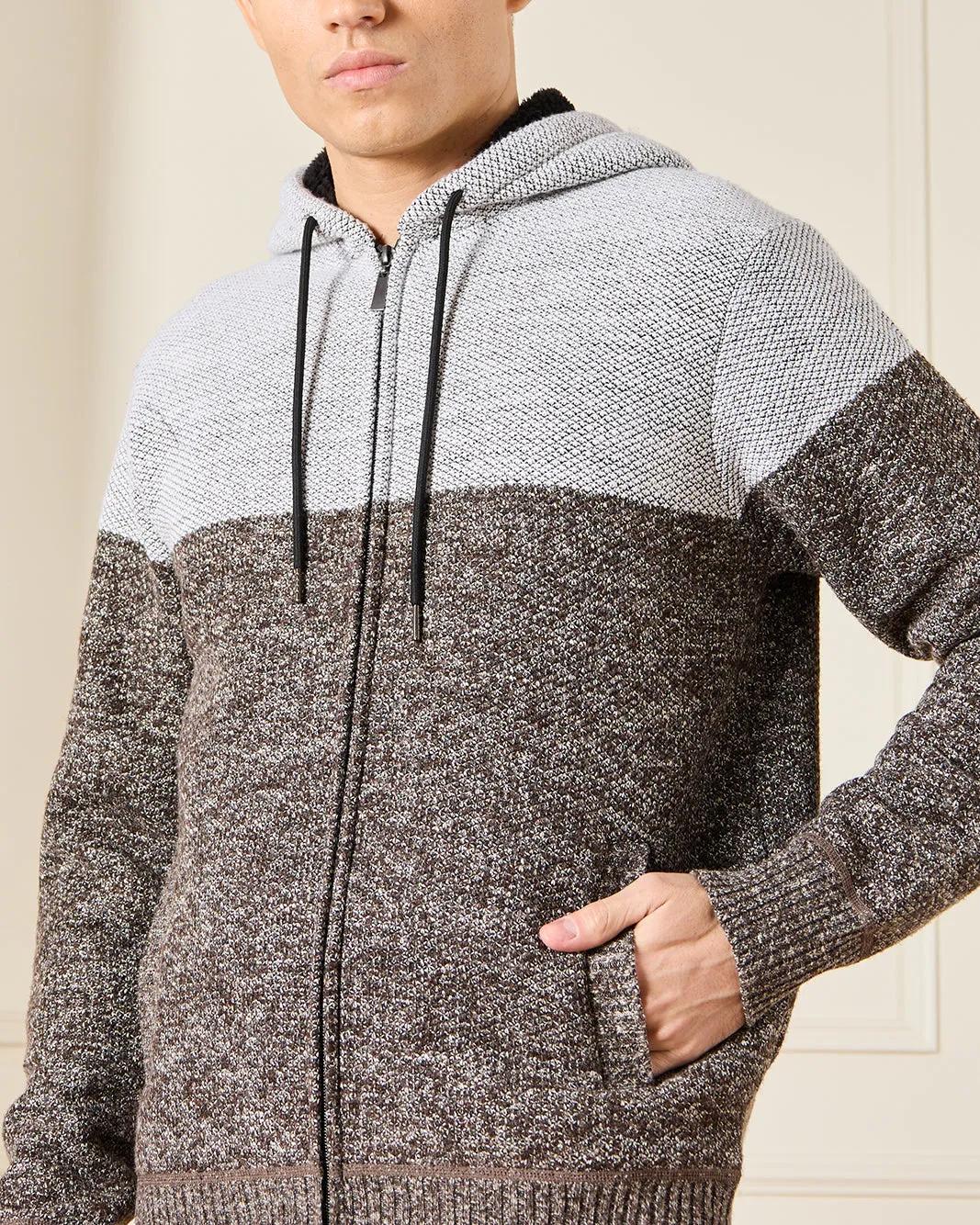 Men Grey Knitted Hooded Pullover sold by Redtag product image thumbnail 4