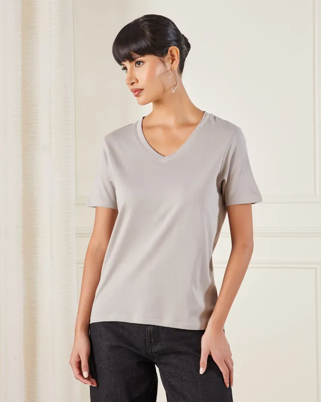 Women Grey Basic T-shirt sold by Redtag