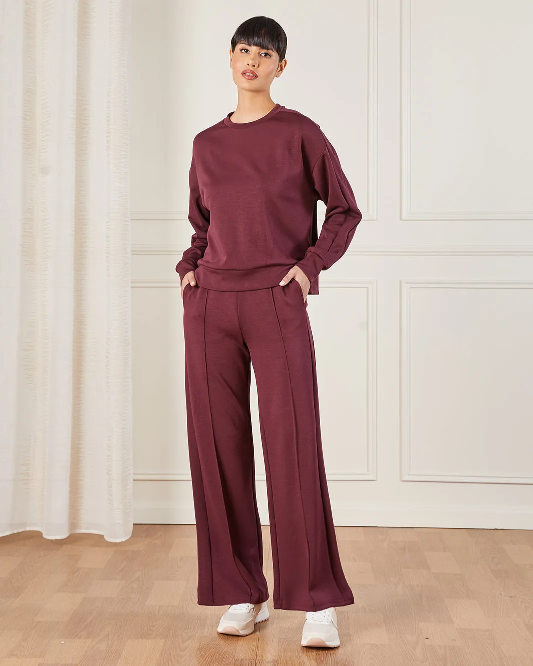 Women Burgundy Detail Active Sweatshirt sold by Redtag product image thumbnail 2