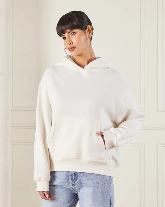 Women Beige Printed Hooded Sweatshirt sold by Redtag