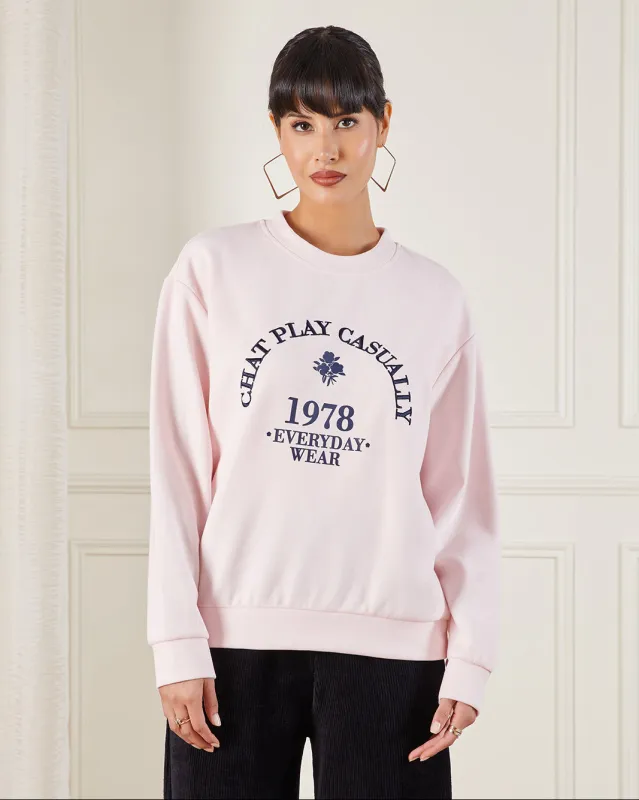 Women Pink Printed Sweatshirt sold by Redtag