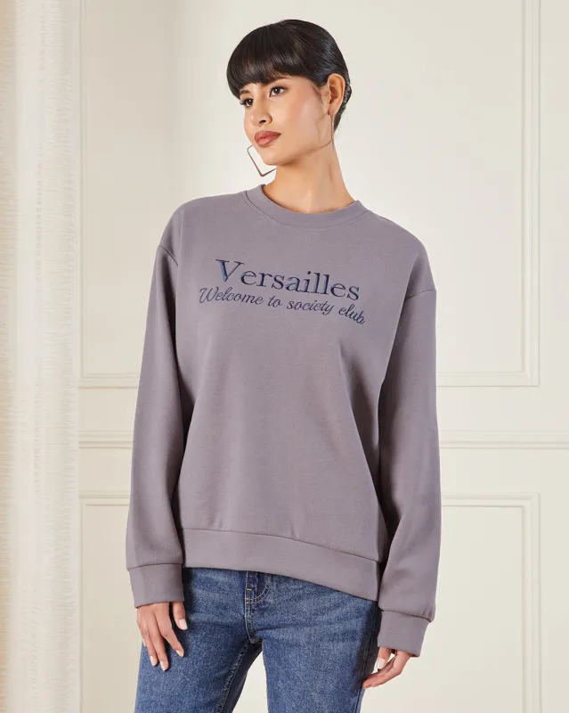 Women Lilac Versailles Embroidered Sweatshirt sold by Redtag