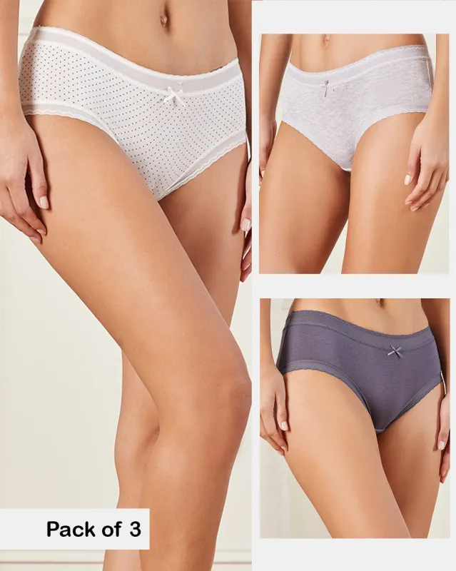 Women Assorted Printed Boyleg Brief Set (Pack of 3) sold by Redtag