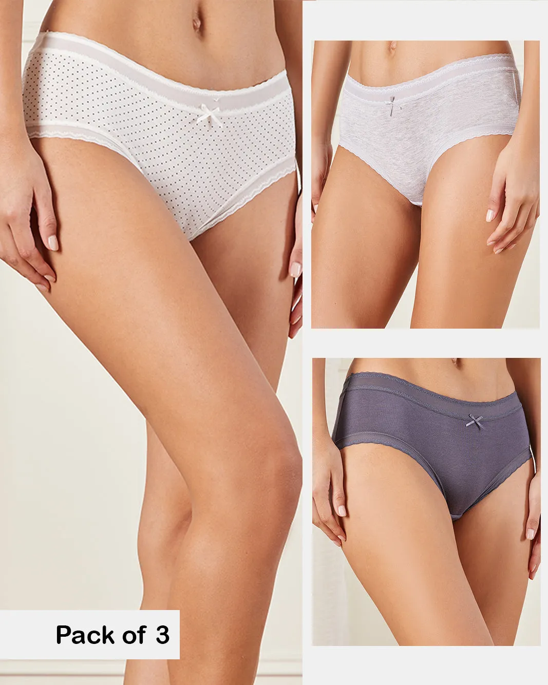 Women Assorted Printed Boyleg Brief Set (Pack of 3) sold by Redtag