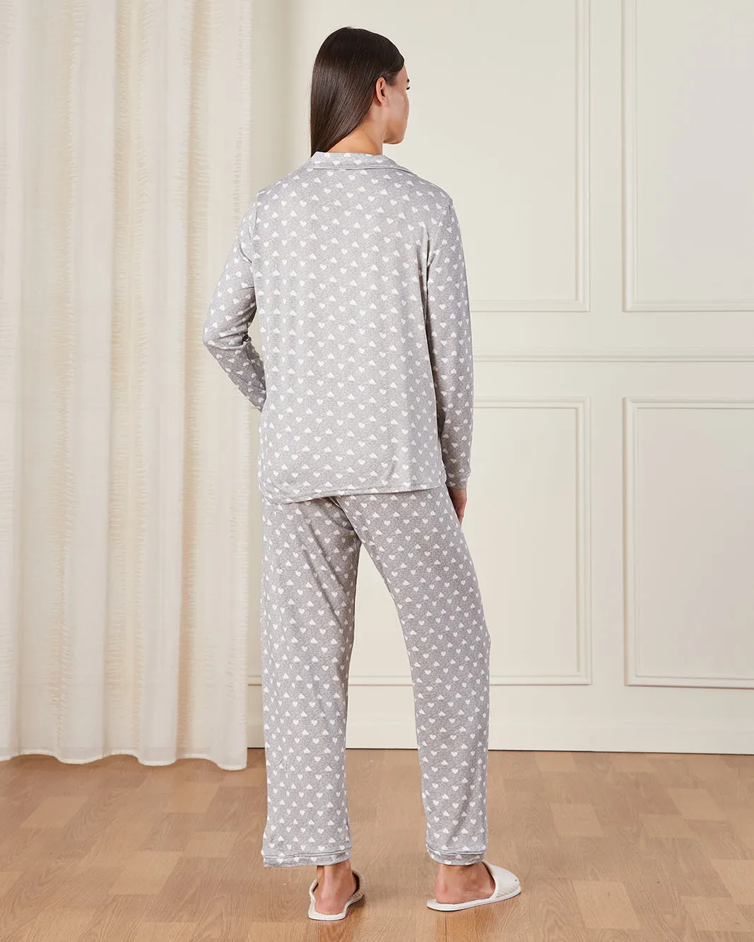 Women Grey All Over Printed Pyjama Set (2 Piece) sold by Redtag product image thumbnail 4