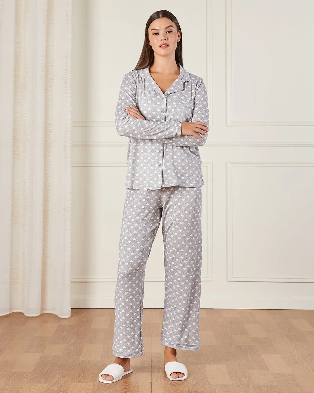 Women Grey All Over Printed Pyjama Set (2 Piece) sold by Redtag