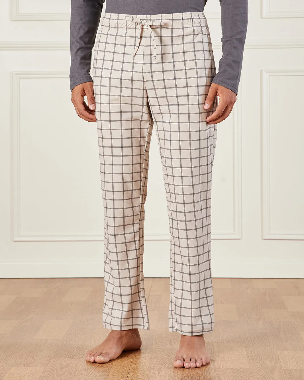 Men Grey Checkered Pyjama Set (2 Piece) sold by Redtag product image thumbnail 3