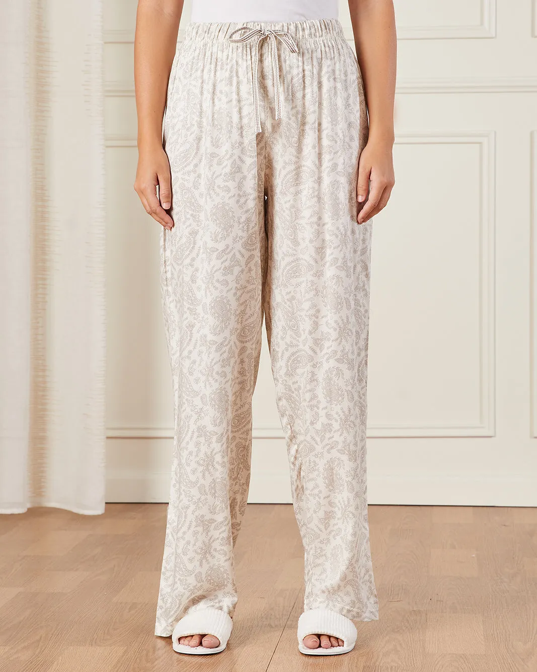 Women Beige Printed Pajama Bottoms sold by Redtag