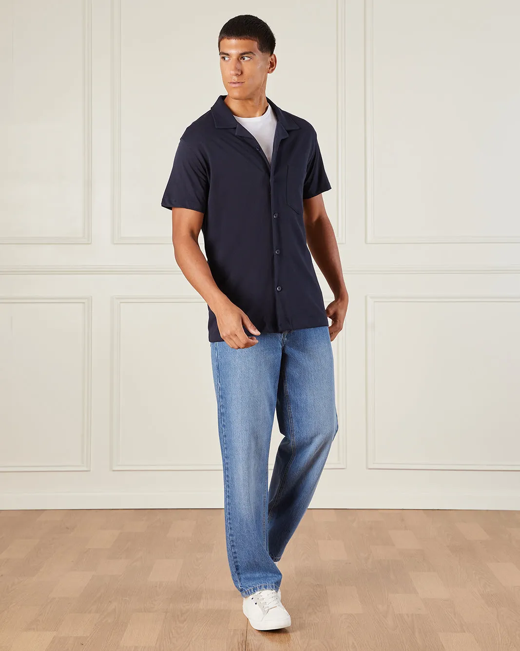 Men Navy Resort Shirt sold by Redtag product image thumbnail 2