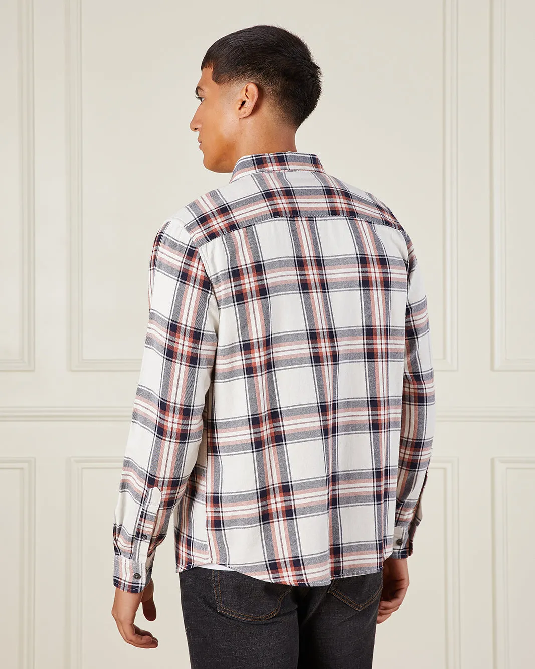 Men White Checkered Button Down Shirt sold by Redtag product image thumbnail 3