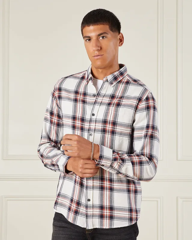 Men White Checkered Button Down Shirt sold by Redtag