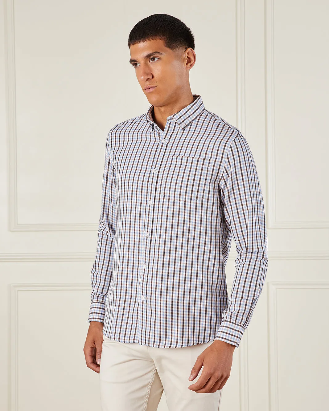 Men Multicolour Checkered Formal Shirt sold by Redtag