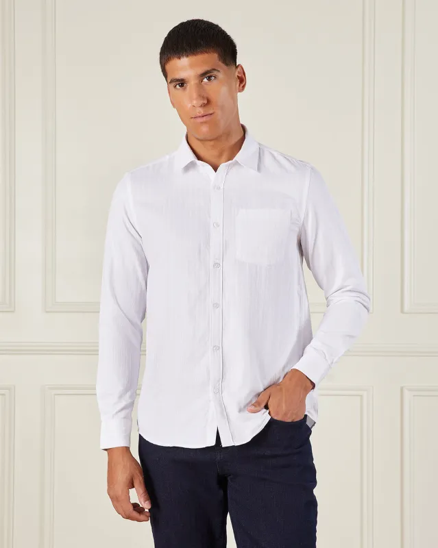 Men White Collared Formal Shirt sold by Redtag