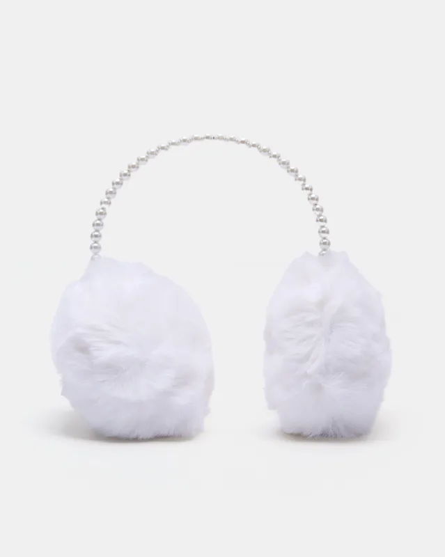 Women White Embellished Earmuff sold by Redtag