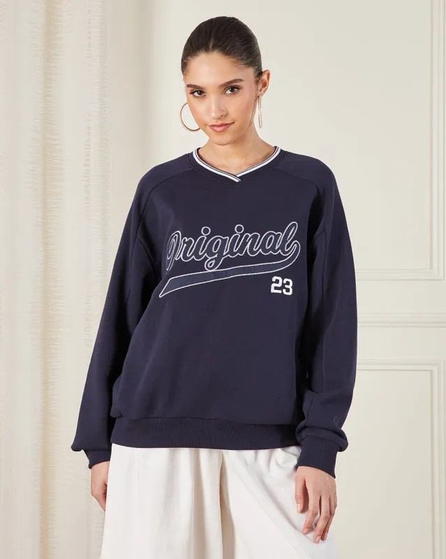 Women Navy Original 23 Print Sweatshirt sold by Redtag